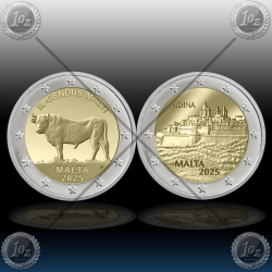 2 x 2 EVRO MALTA 2025 "Mdina + Bik" UNC